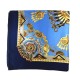 Chaîne bleu - Foulard carré en 100% soie (55cm x 55cm)
