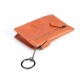 Filante Porte-monnaie zippé avec porte clés intégré en cuir véritable (couleur : marron)